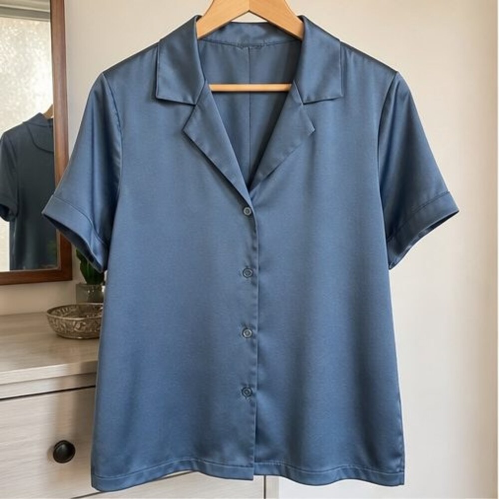 Gray Tie Neck Blouse